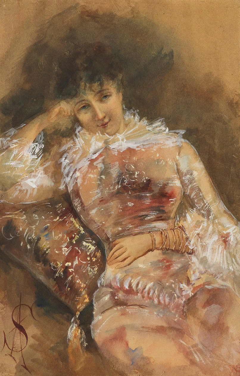 Alfred Émile Stevens - 161, Ritratto di Sarah Bernhardt, 1880